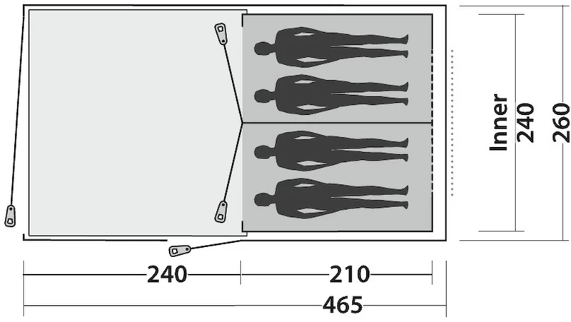 Easy Camp Galaxy 400 Steel Blue Tunneltent - 4 Personen 4 Easy Camp Galaxy 400 Steel Blue Tunneltent - 4 Personen - Afbeelding 4