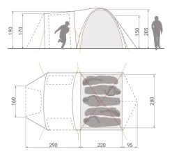 Vaude Campo Casa XT Koepeltent - 3/4 Persoons -Kortingswinkel voor outdoorartikelen 14229 g