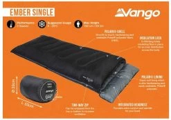 Vango Ember Slaapzak - Zwart 7 Vango Ember Slaapzak - Zwart -Kortingswinkel voor outdoorartikelen 1900 1783 ember single 2 1