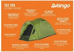 Vango Tay 200 Koepeltent - 2 Persoons - Groen -Kortingswinkel voor outdoorartikelen 1900 1783 tay 200 2