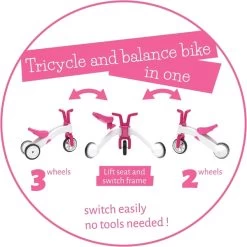 Chillafish Bunzi Loopfiets - Roze -Kortingswinkel voor outdoorartikelen 1900 1900 hfs cpbn02pin 3 to 2 wheels