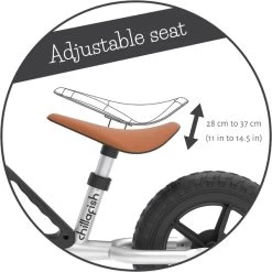 Chillafish Charlie Loopfiets - Zilver -Kortingswinkel voor outdoorartikelen 1900 1900 hfs cpch01sil seat adjuster