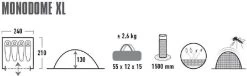 High Peak Monodome XL Koepeltent - 4 Persoons - Pearl -Kortingswinkel voor outdoorartikelen 370 1200 4001690103121.pt01