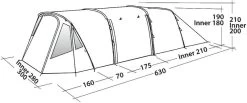 Easy Camp Palmdale 500 LUX Tunneltent - 5 Persoons -Kortingswinkel voor outdoorartikelen 501 1200 120370 palmdale 500 lux drawing perspective2
