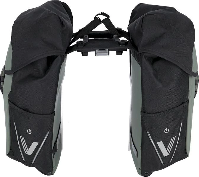 XLC V-light Active MIK Dubbele Fietstas - 34 Liter - Zwart/groen 4 XLC V-light Active MIK Dubbele Fietstas - 34 Liter - Zwart/groen - Afbeelding 4