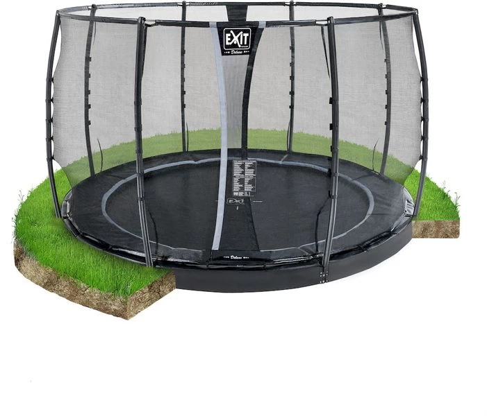 EXIT TOYS Exit Dynamic Flatground Trampoline Met Net - Ø 305 Cm - Zwart 2 EXIT TOYS Exit Dynamic Flatground Trampoline Met Net - Ø 305 Cm - Zwart - Afbeelding 2