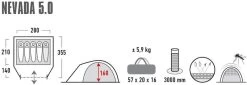 High Peak Nevada 5.0 Koepeltent Met Luifel - 5 Persoons 15 High Peak Nevada 5.0 Koepeltent Met Luifel - 5 Persoons -Kortingswinkel voor outdoorartikelen 900 2483 4001690102094.pt01
