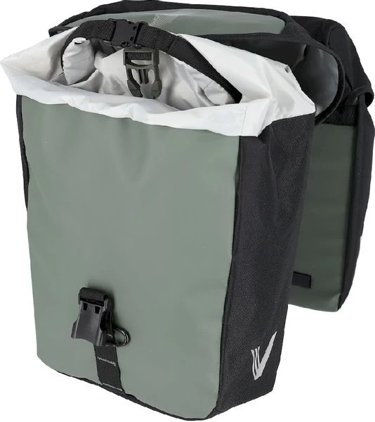 XLC V-light Active MIK Dubbele Fietstas - 34 Liter - Zwart/groen 3 XLC V-light Active MIK Dubbele Fietstas - 34 Liter - Zwart/groen - Afbeelding 3