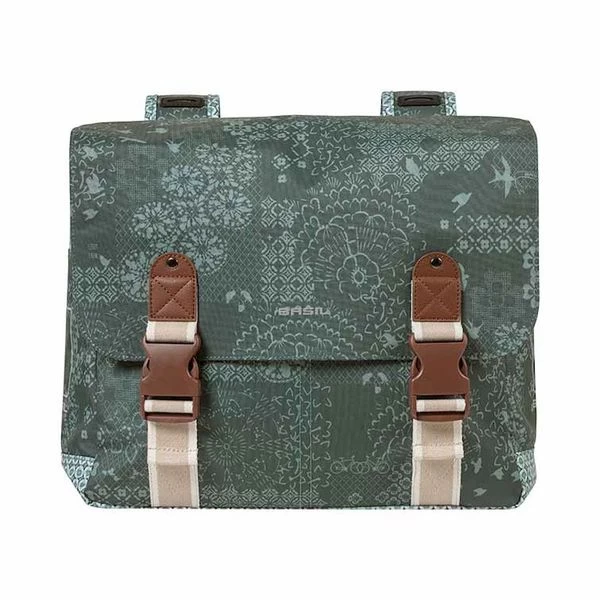 Basil Boheme Dubbele Fietstas - 35 Liter - Groen 2 Basil Boheme Dubbele Fietstas - 35 Liter - Groen - Afbeelding 2