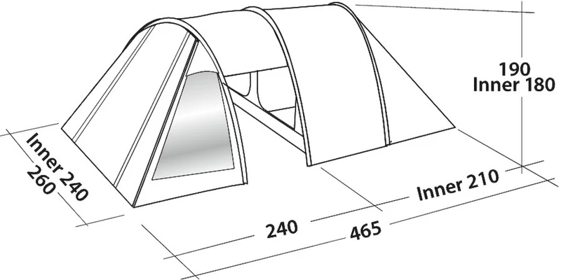 Easy Camp Galaxy 400 Steel Blue Tunneltent - 4 Personen 3 Easy Camp Galaxy 400 Steel Blue Tunneltent - 4 Personen - Afbeelding 3