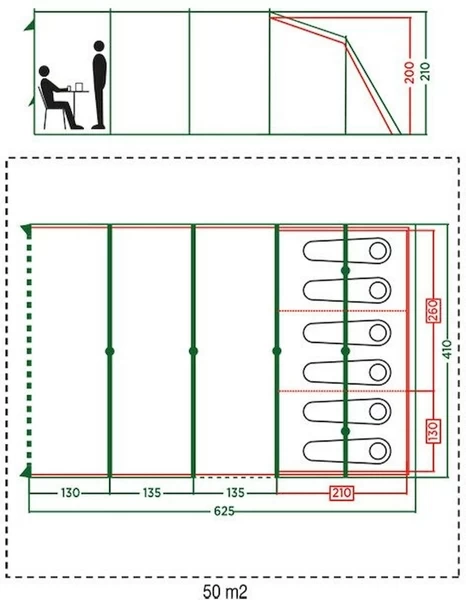 Coleman Vail Long Tunneltent - 6 Persoons 4 Coleman Vail Long Tunneltent - 6 Persoons - Afbeelding 4