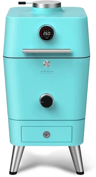 Everdure 4K Houtskool Barbecue Met Beschermhoes - Blauw 1 Everdure 4K Houtskool Barbecue Met Beschermhoes - Blauw