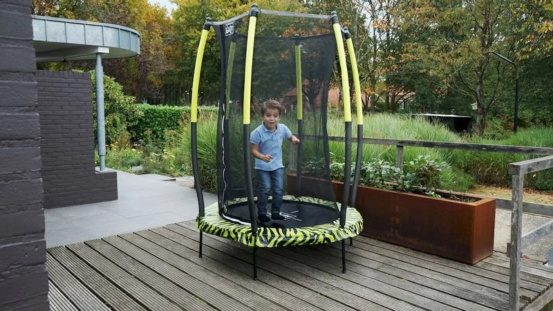 EXIT TOYS Exit Tiggy Junior 140 Cm Trampoline Met Net - Zwart/groen 8 EXIT TOYS Exit Tiggy Junior 140 Cm Trampoline Met Net - Zwart/groen - Afbeelding 8