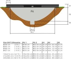 EXIT TOYS Exit Silhouette InGround Trampoline Met Net - Ø 305 Cm - Zwart -Kortingswinkel voor outdoorartikelen exit 12 95 10 00 int 3 resultaat