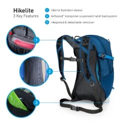 Osprey Hikelite Wandelrugzak - 18 Liter - Zwart -Kortingswinkel voor outdoorartikelen osprey hikelite 18 1
