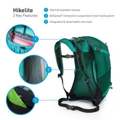Osprey Hikelite Wandelrugzak - 32 Liter - Zwart 21 Osprey Hikelite Wandelrugzak - 32 Liter - Zwart -Kortingswinkel voor outdoorartikelen osprey hikelite 26 features